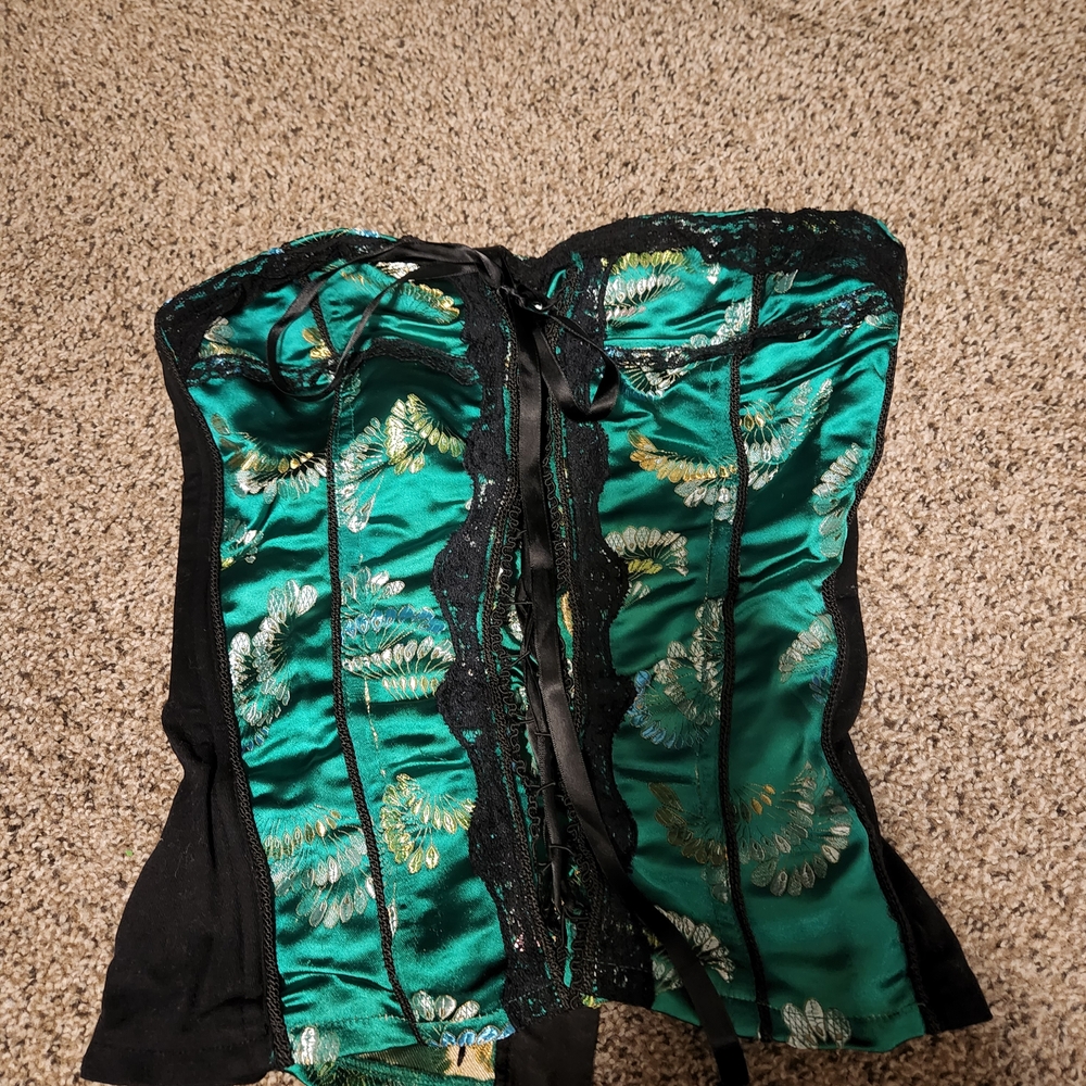 Tripp NYC Green and Black Corset
